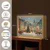 Kerstsfeer - Stadsplein - Kleurrijk Light Box met batterij (Wandlamp) middel -USP_websiteoverzichtNL