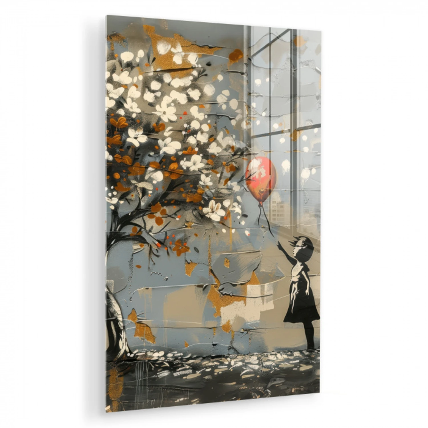 Boom - Graffiti - Banksy Style - Balloon Girl plexiglas 5mm klein -zzzproduct_nieuw
