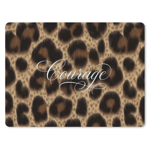 Luipaardprint - Bruin - Courage - Sierlijk muismat rubber klein -3d