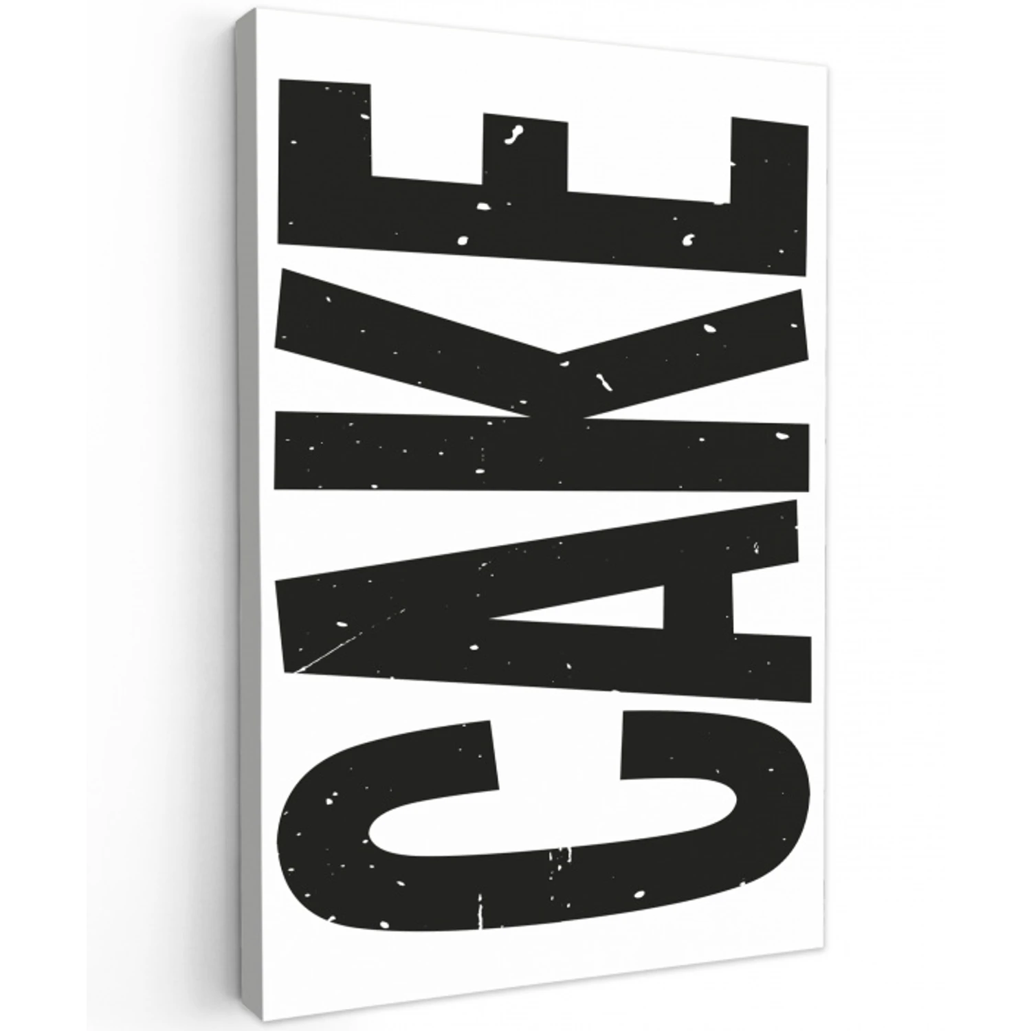 Zwart - Cake - Eten - Decoratie Tuinposter op houten frame 2 cm dik klein -3d