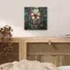 Vlinder - Roze - Bloemen - Bladeren aluminium wit klein -sfeer3