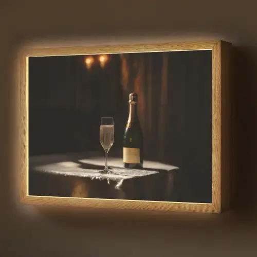 Prosecco - Bubbels - Sfeervol - Drank Light Box met batterij (Wandlamp) middel -z3d_website