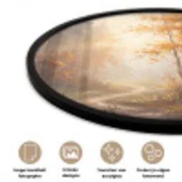 Bospad - Herfstbladeren - Natuur - Schilderachtig - Oranje Fotolijst rond zonder passe partout klein -closeup_NL