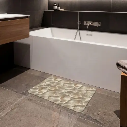 Waaierstructuren - Beige - Vezeltextuur Badmat klein 997 -sfeer3
