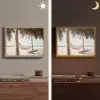Hangmat - Palmbomen - Strand - Zee Light Box met batterij (Wandlamp) middel -sfeer3