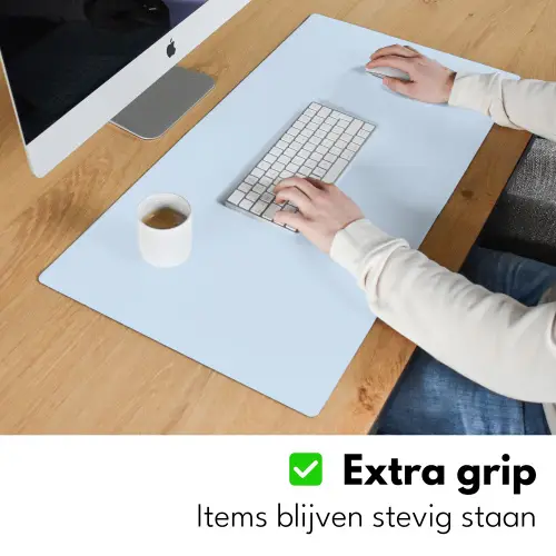 Why not - Blauw - Donker blauw - Quote Muismat XXL klein -sfeer3