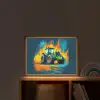 Abstract - Tractor - Groen Light Box met batterij (Wandlamp kind) middel -sfeer1_kind