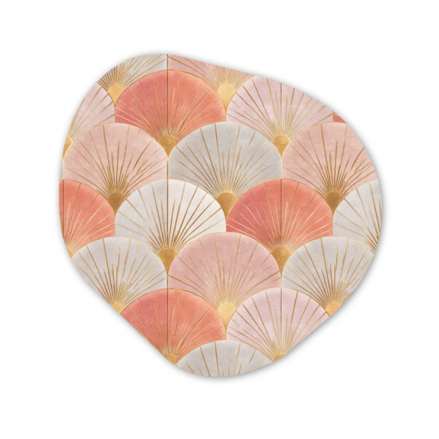 Waaiers - Goud - Roze Wandcirkel Organisch Forex 3mm klein 629 -3d
