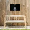 Ukelele - Delfts - Blauw - Muziek Tuinposter op houten frame 2 cm dik klein -sfeer4