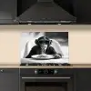 Aap - Spaghetti - Zonnebril - Zwart wit - Cool - Dier keuken achterwand spatscherm klein -sfeer1