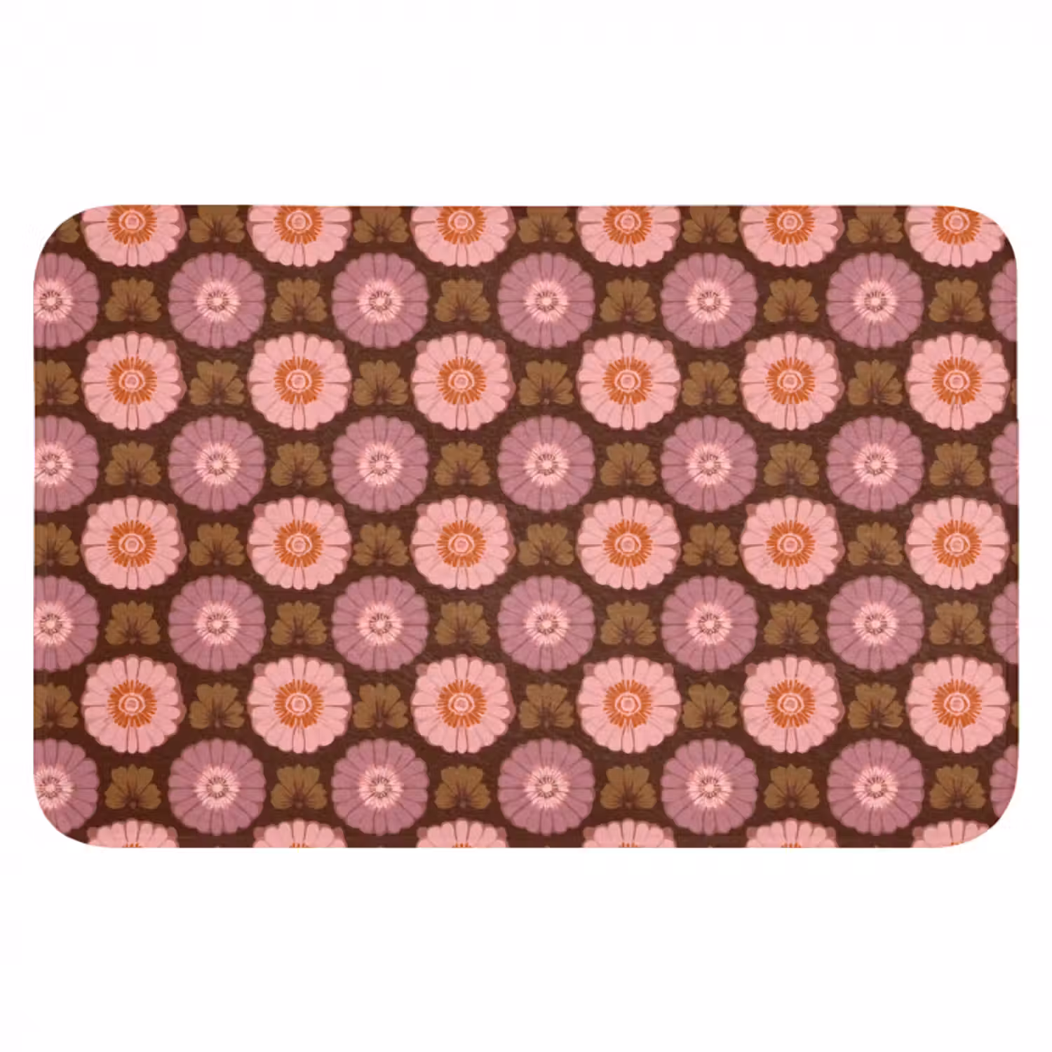 Badematte - Retro - Gänseblümchen - Rosa
