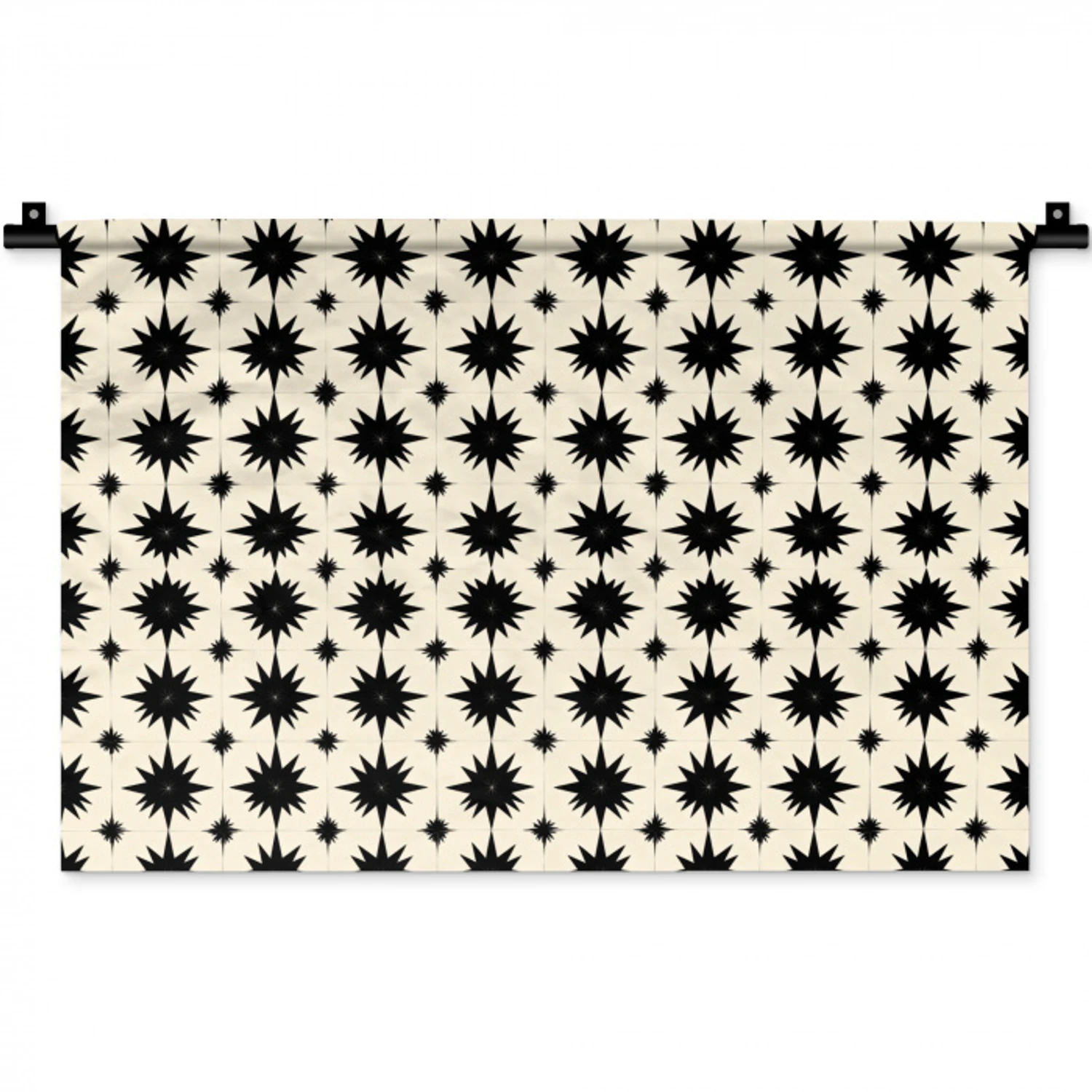 Stervormen - Geometrisch - Zwart Wandkleed katoen klein 269 -zz3d