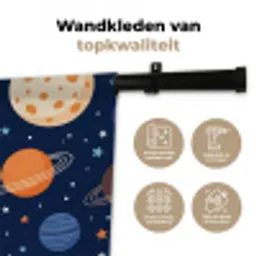 Ruimte - Planeten - Kleurrijk Wandkleed katoen klein -sfeer2