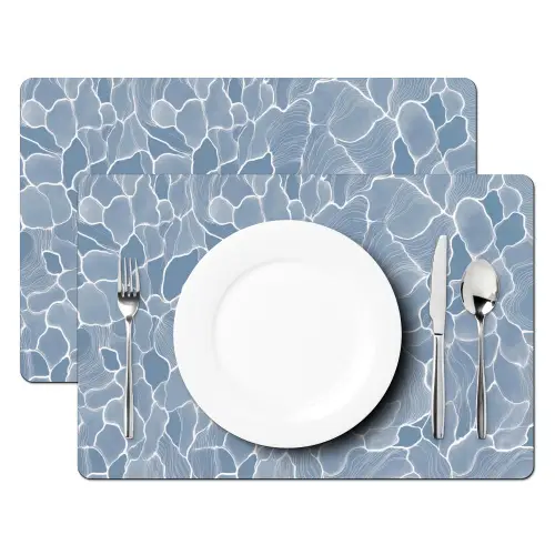 Abstract - Blauw - Bladeren Placemat vinyl groot -zzsfeer2_Kitchenyeah-website