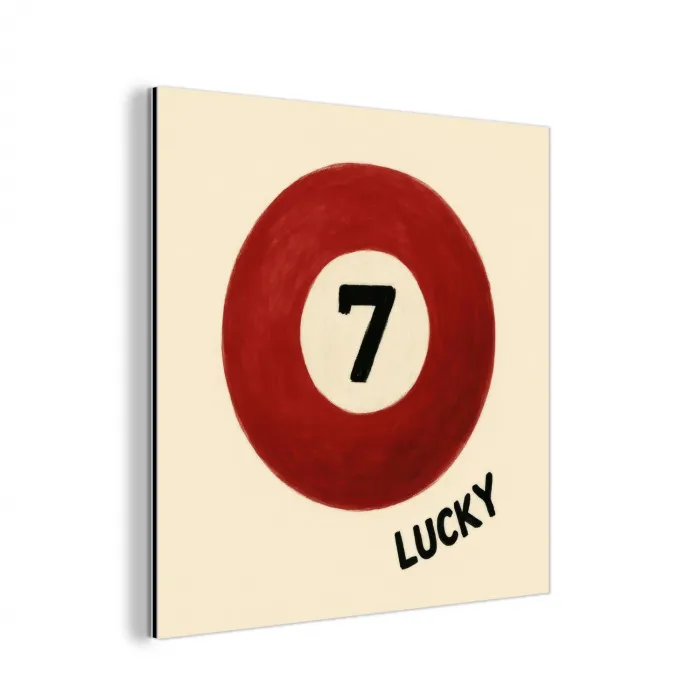 Cirkel - Zeven - Lucky - Rood aluminium wit klein -3d