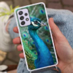 Pauw - Veren - Blauw Hoesje Samsung Galaxy A52 5G met koord klein -sfeer3