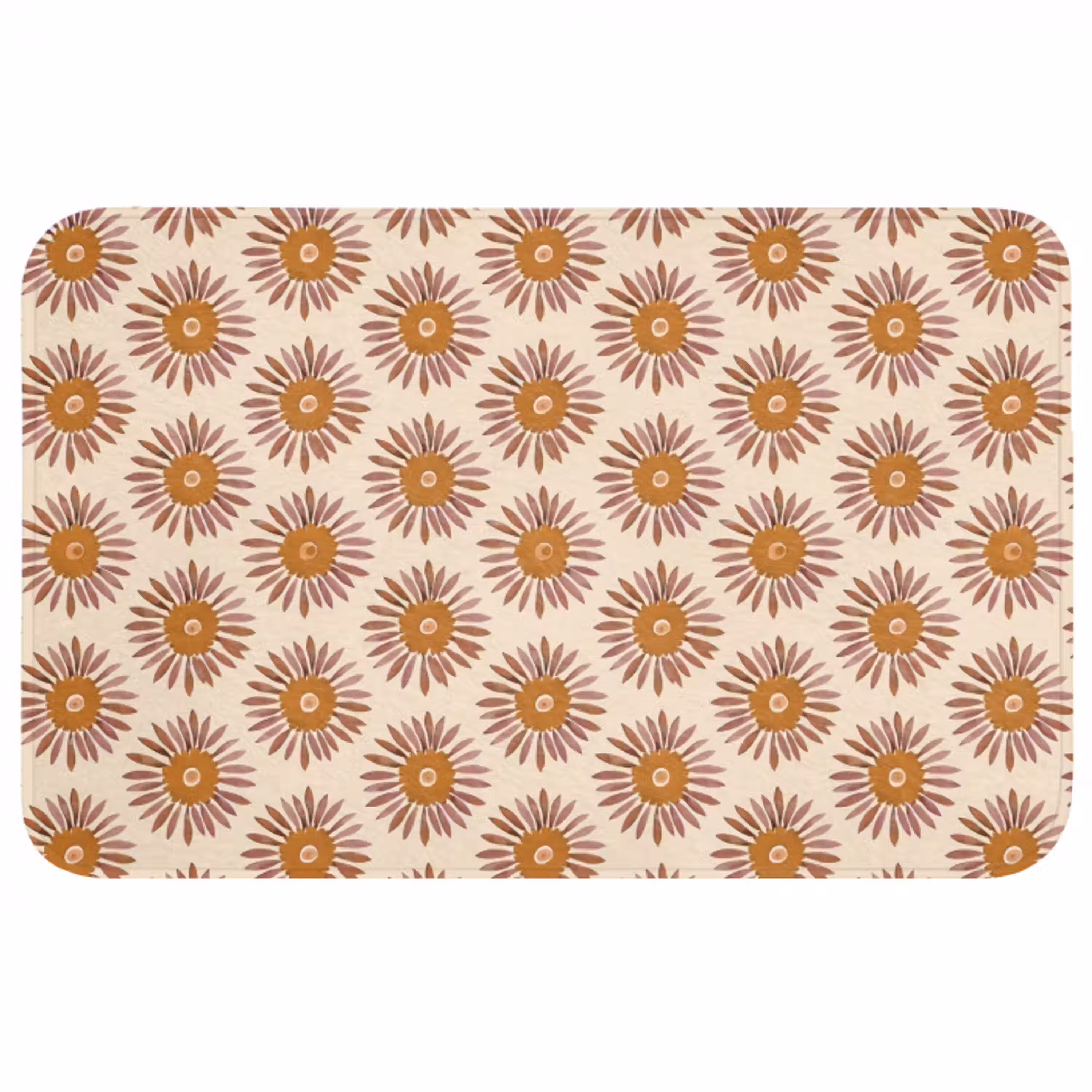 Patroon - Retro - Bruin Badmat middel 997 -3d