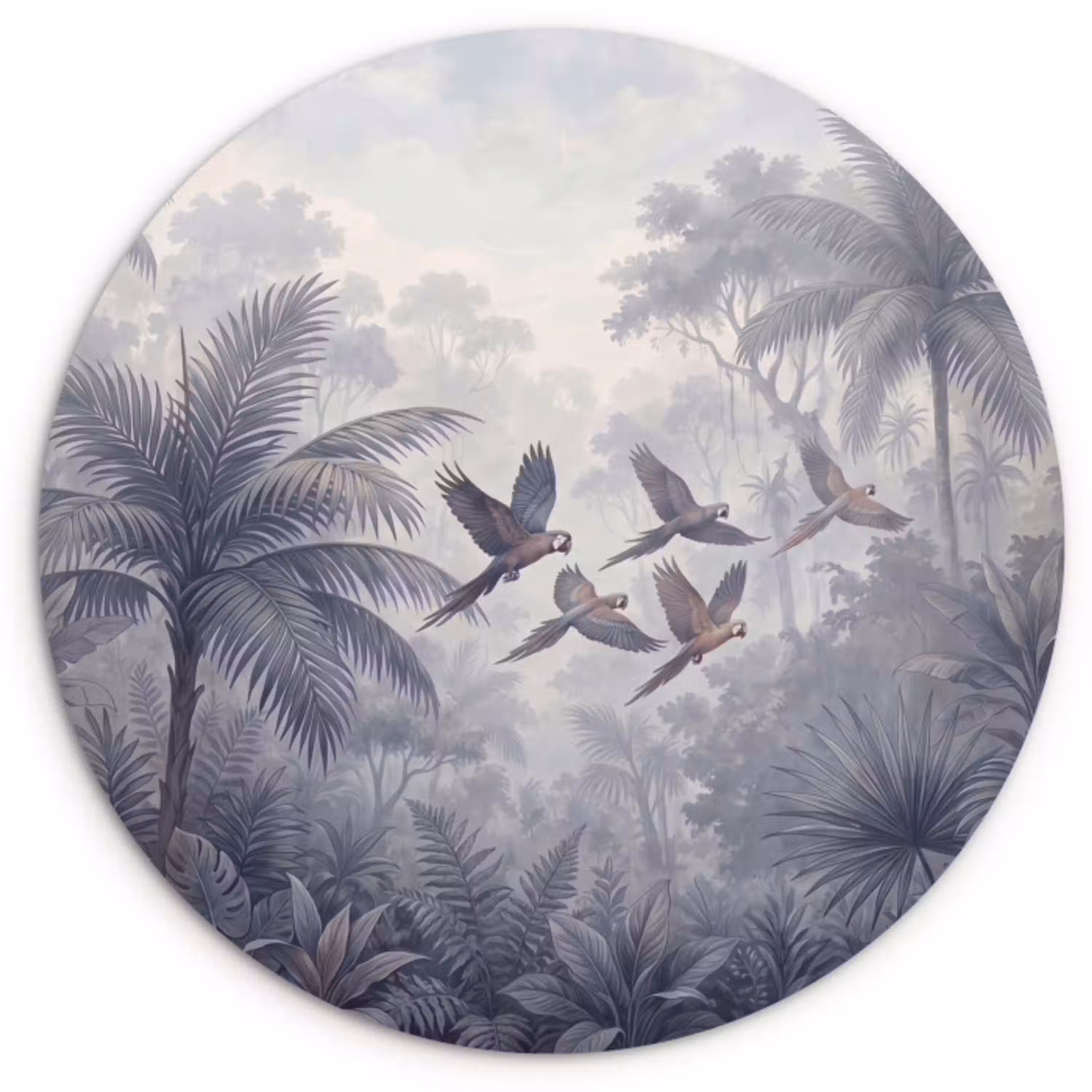 Vogel - Vliegend - Jungle - Vintage - Dieren Wandcirkel kunststof plaat 5mm dik klein -3d