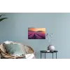 Lavendelveld - Quote - Zonsondergang Muursticker klein -plant