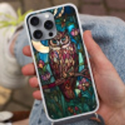 Uil - Mozaïek - Maan - Nacht Hoesje iPhone 16 Pro Max met koord klein -sfeer3