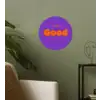 See the good - Oranje - Paars - Smiley Wandcirkel behangsticker klein -sfeer2