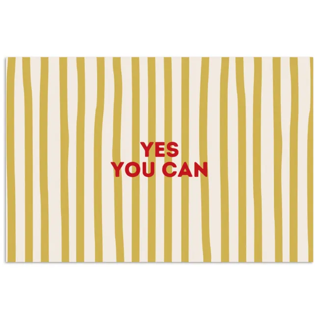 Poster - Strepen - Abstract - Yes you can - Rood