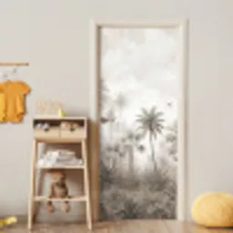 Jungle - Palmbomen - Natuur deurposter klein -sfeer4