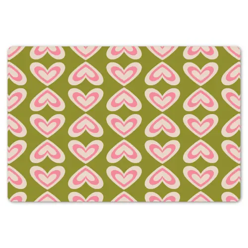 Patroon - Symmetrisch - Hartjes - Olijfgroen Placemat vinyl groot 368 -zzsfeer1_Kitchenyeah-website