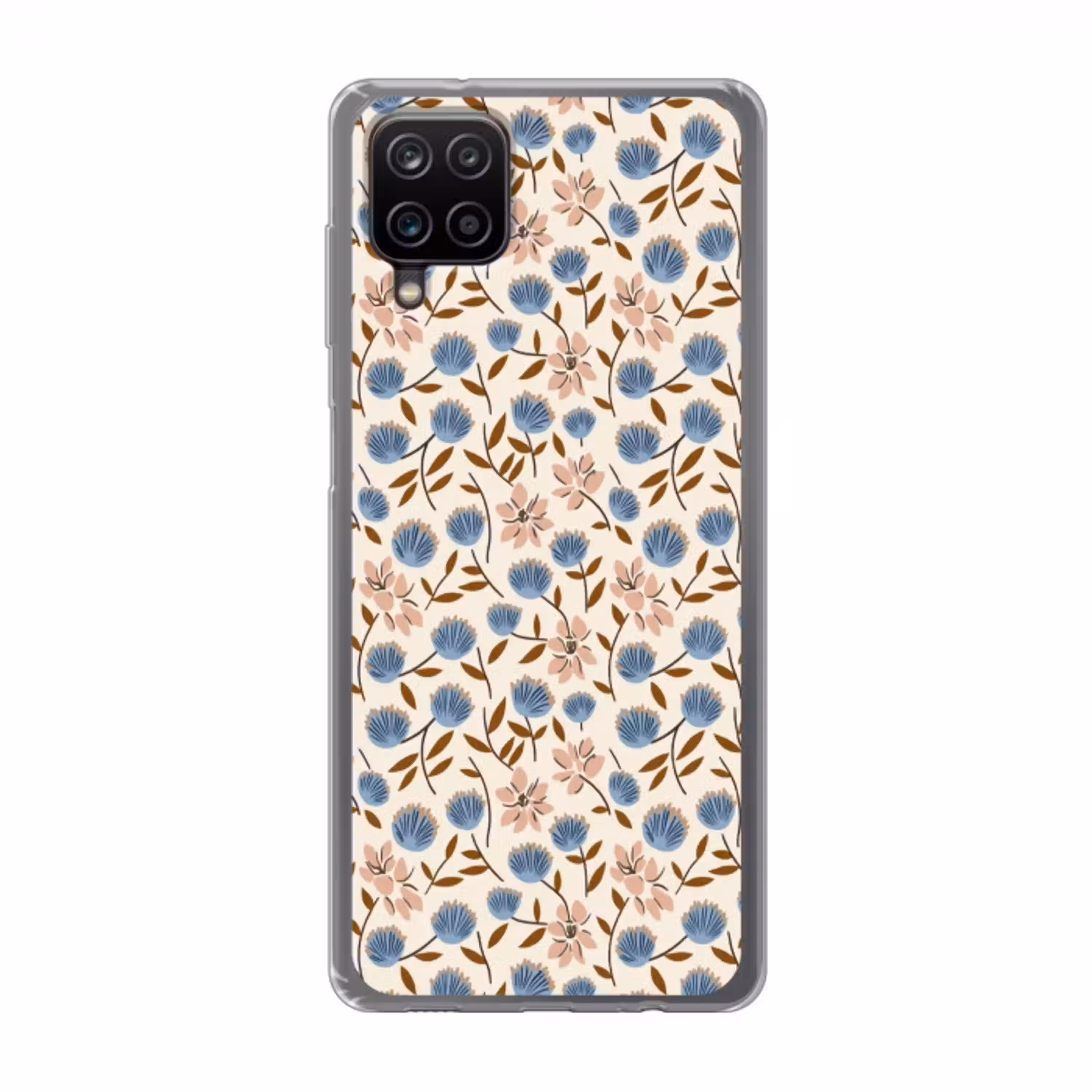 Bloemen - Wild - Blauw Telefoonhoesje Samsung Galaxy A12 klein 372 -3d