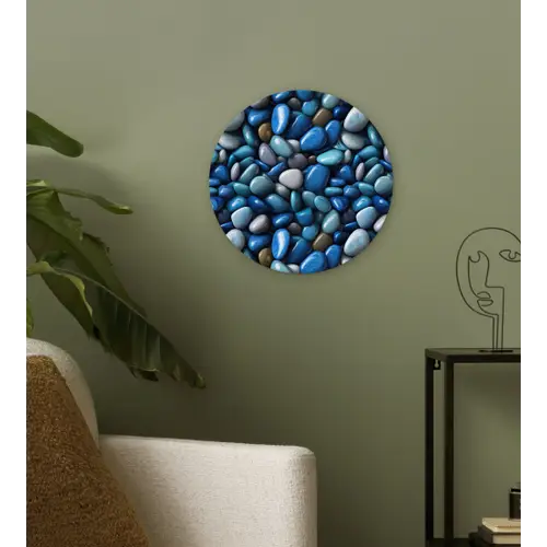 Blauwe - Oceaan - Kiezels Wandcirkel plexiglas klein 852 -sfeer3