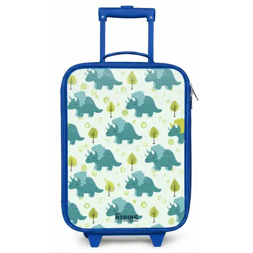 Triceratopsen tussen boompjes Kinderkoffer - Blauw klein -zz3dotto