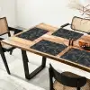 Abstract - Lijnen - Blauw - Goud Placemat vinyl groot 368 -zzsfeer4_Kitchenyeah-website