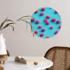 Blauw - Frambozen - Roze Wandcirkel kunststof plaat 5mm dik klein 188 -sfeer4