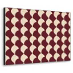 Rood - Tegelpatroon - Crème Textielframe zwart klein 947 -3d