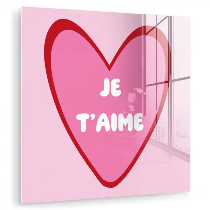 Hart - Frans - Valentijn - Roze plexiglas 5mm klein -zzzproduct_nieuw