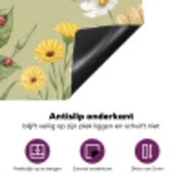 Botanisch - Bloemen - Kleurrijk Inductie beschermer vinyl 3mm middel -zzzzzzz-cc-onderkant