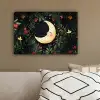 Maan - Bloemen - Nachthemel canvas 2cm klein -sfeer3