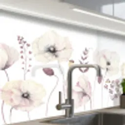 Bloemen - Pastel -  Planten - Wit keuken achterwand 2 middel -zzzz3d_schuin