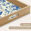 Vlinders - Bloemen - Blauw - Botanisch Dienblad Rechthoek middel 911 -USP_HandgreepNL