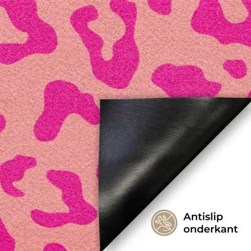 Panterprint - Roze - Dierenprint - Minimalistisch Deurmat klein -antislip_NL
