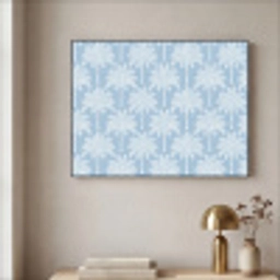 Palmboom - Modern - Blauw Textielframe zwart klein 947 -sfeer2