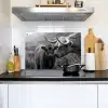 Schotse hooglander - Kalf - Zwart - Wit Inductie beschemer met haakjes klein -sfeer2
