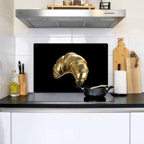 Croissant - Brood - Goud - Zwart Inductie beschemer met haakjes klein -sfeer2