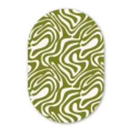Lijnpatroon - Groen - Organisch Wandcirkel Ovaal Forex klein 630 -3d