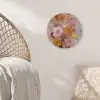 Schilderij - Bloemen - Rustiek - Roze Akoestische PET Vilt - Rond klein -sfeer4