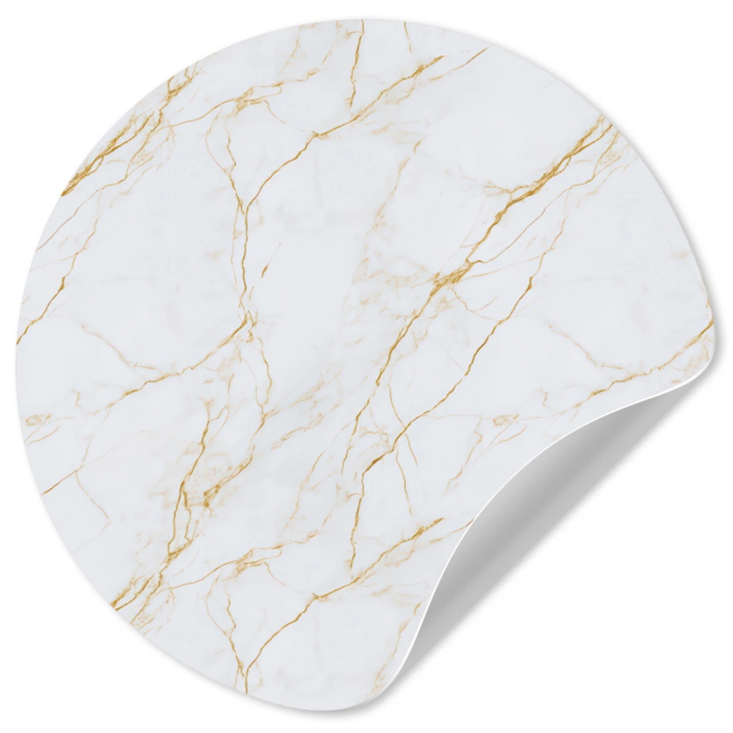 Wit - Marmer - Goud - Luxueus Wandcirkel behangsticker klein 186 -3d