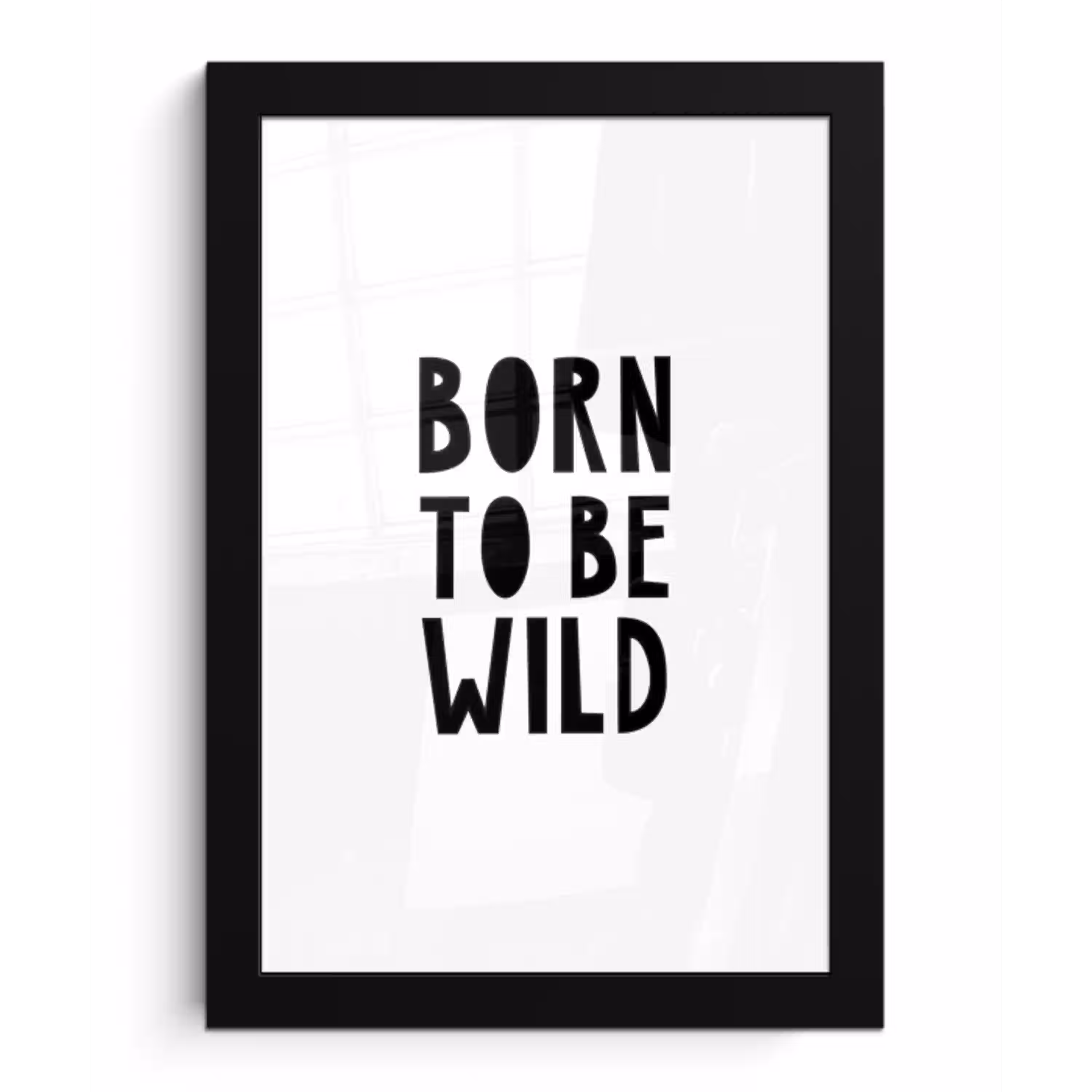 Quotes - Born to be wild - Baby - Kinderen - Spreuken fotolijst zwart zonder passe partout klein -3d