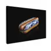 Hotdog - Porselein - Delfts blauw - Eten Tuinposter op houten frame 2 cm dik klein -3d
