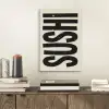 Zwart - Sushi - Japandi - Vintage aluminium wit klein -sfeer1