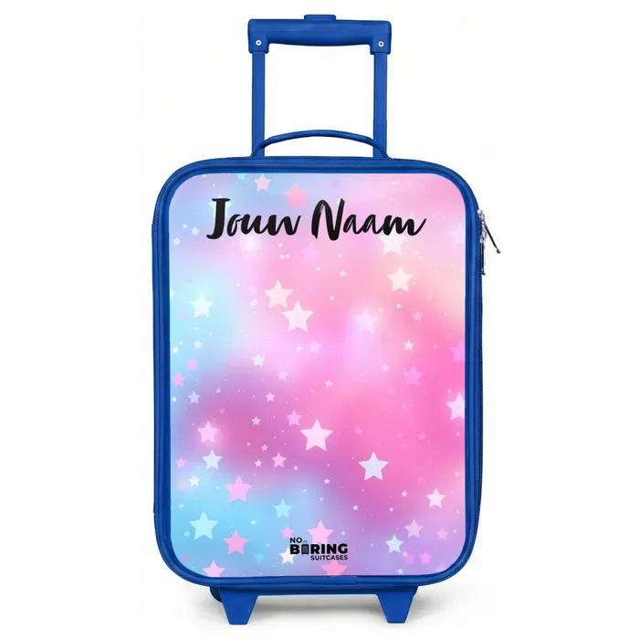 Sterren - Roze - Blauw Kinderkoffer - Blauw klein -zz3dotto